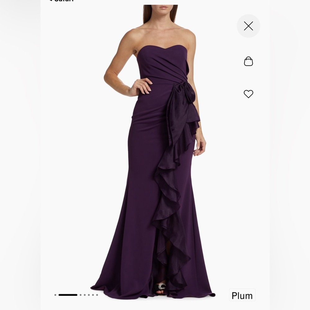 Badgley Mischka Ruffle Floor Length Gown
